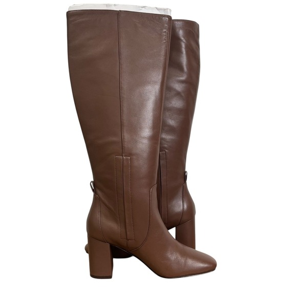 Cole Haan Chrystie Tall Leather Square Toe Block Heel Knee High Boots Size 6 - Picture 4 of 9